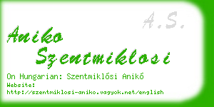 aniko szentmiklosi business card