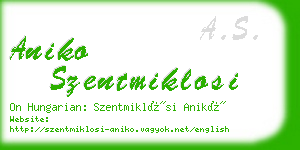 aniko szentmiklosi business card